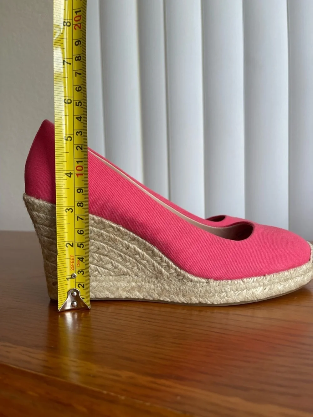 J.Crew Seville Canvas Espadrille Wedge Salmon Pink Size 7.5 - Picture 12 of 16